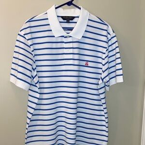 Brooks Brothers Blue and White Striped Polo Men’s Slim Fit XXL Excellent
